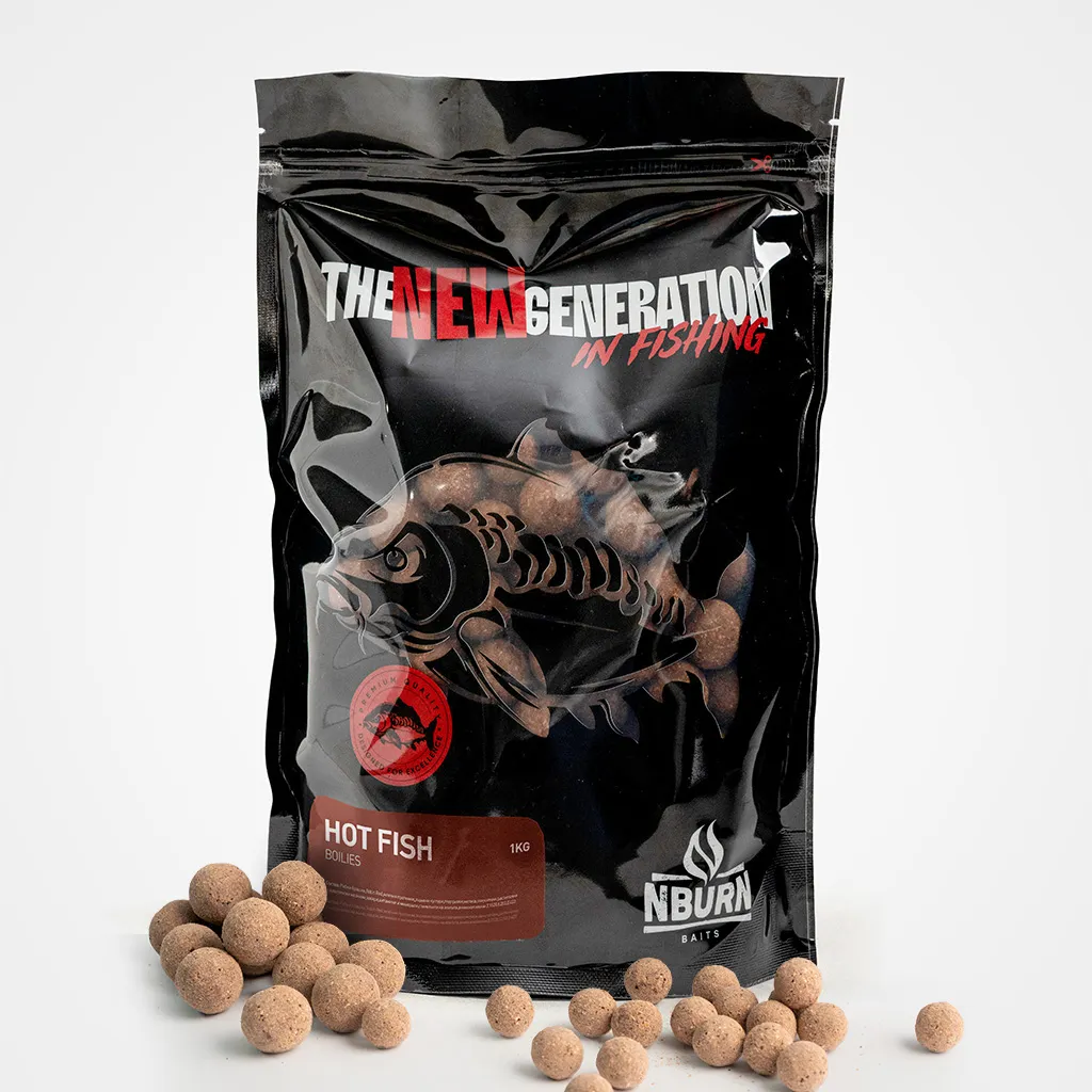 02 Протеинови топчета HOT FISH 1KG – N-Burn Baits - Image 1